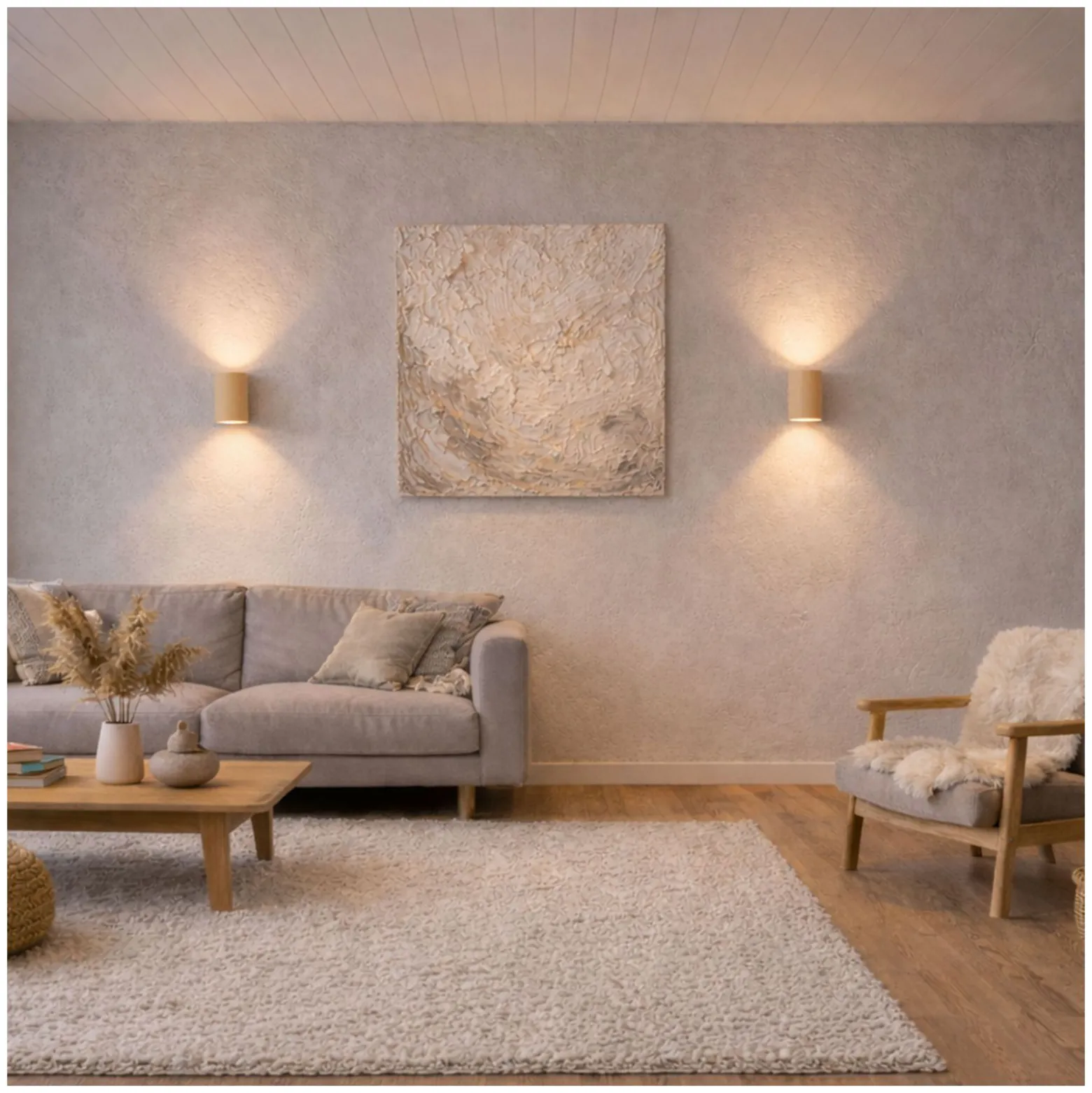 D'Lite Vägglampa Vossem Beige Up & Down | Passande för 2x GU10