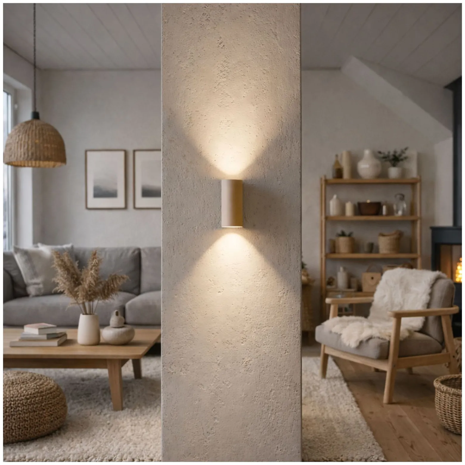 D'Lite Vägglampa Vossem Beige Up & Down | Passande för 2x GU10
