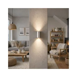 D'Lite Vägglampa Vossem Silver Up & Down | Passande för 2x GU10