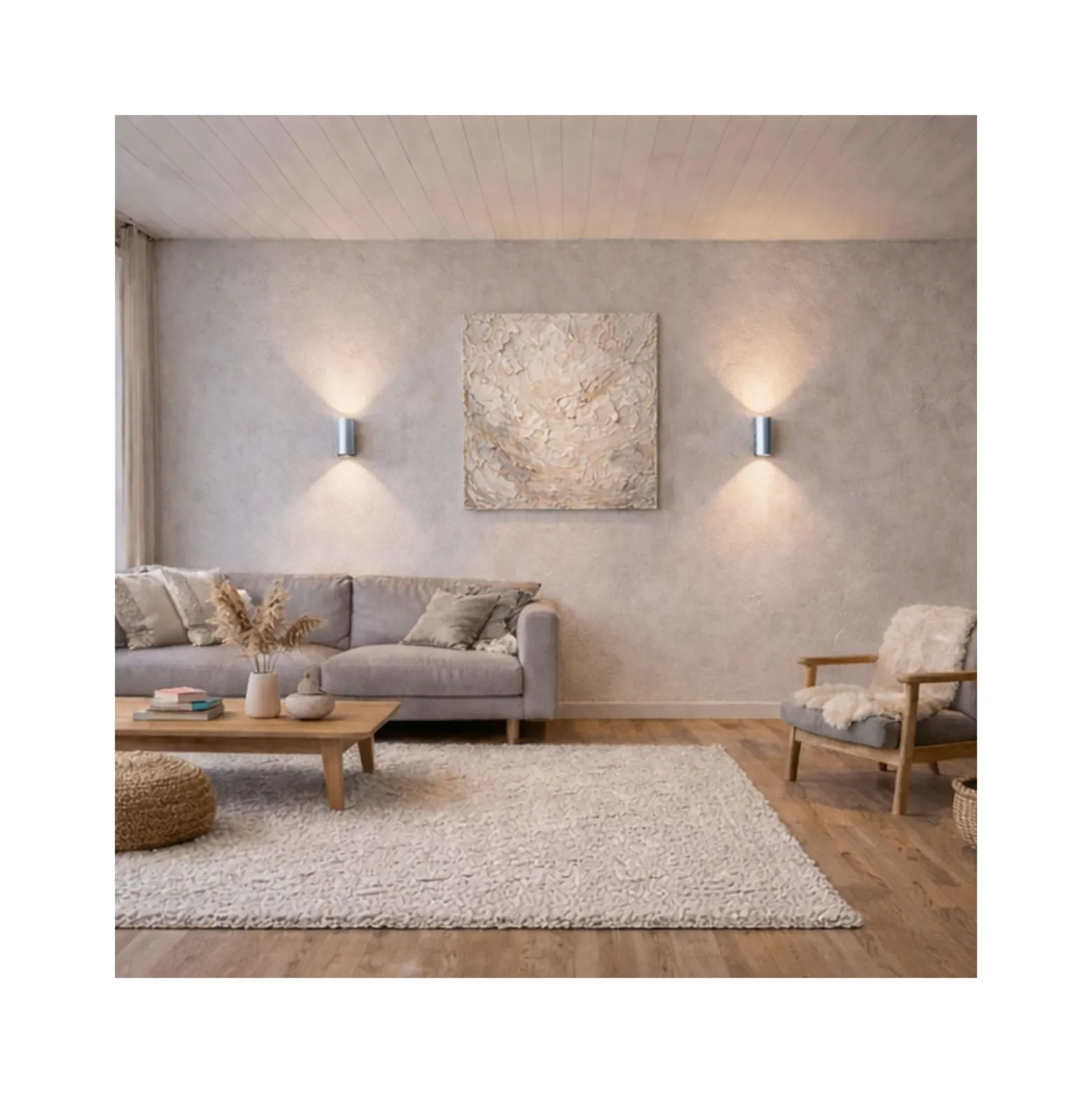D'Lite Vägglampa Vossem Silver Up & Down | Passande för 2x GU10