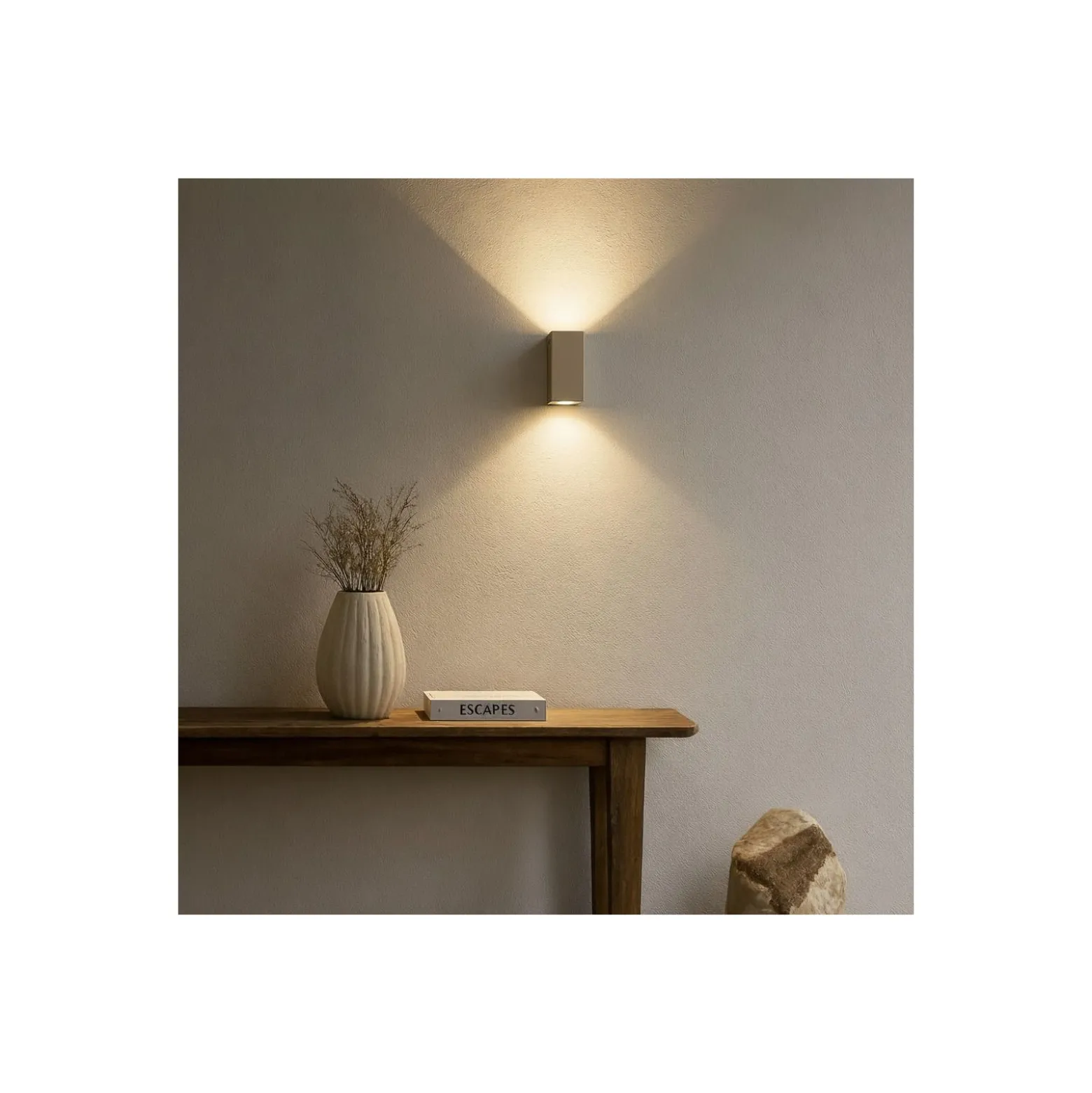 D'Lite Vägglampa Vrebos Beige Up & Down| Passande för 2x GU10