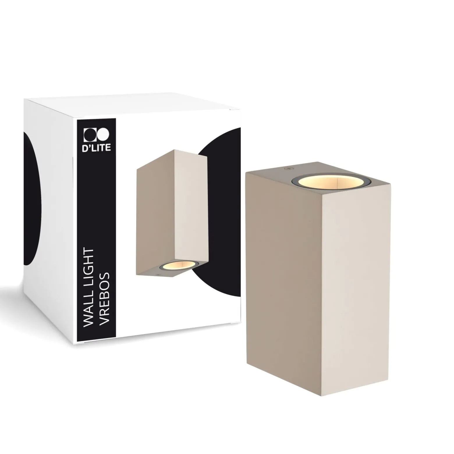 D'Lite Vägglampa Vrebos Beige Up & Down| Passande för 2x GU10