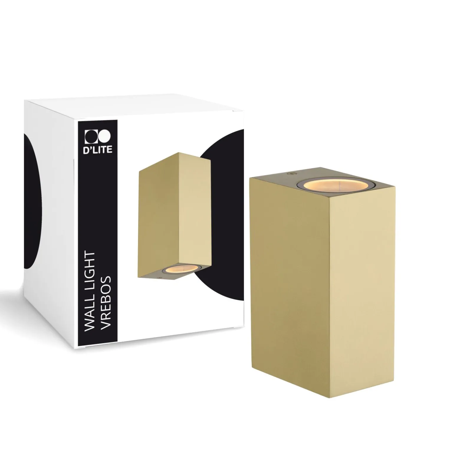 D'Lite Vägglampa Vrebos Guld Up&Down| IP54 - Passande för 2x GU10