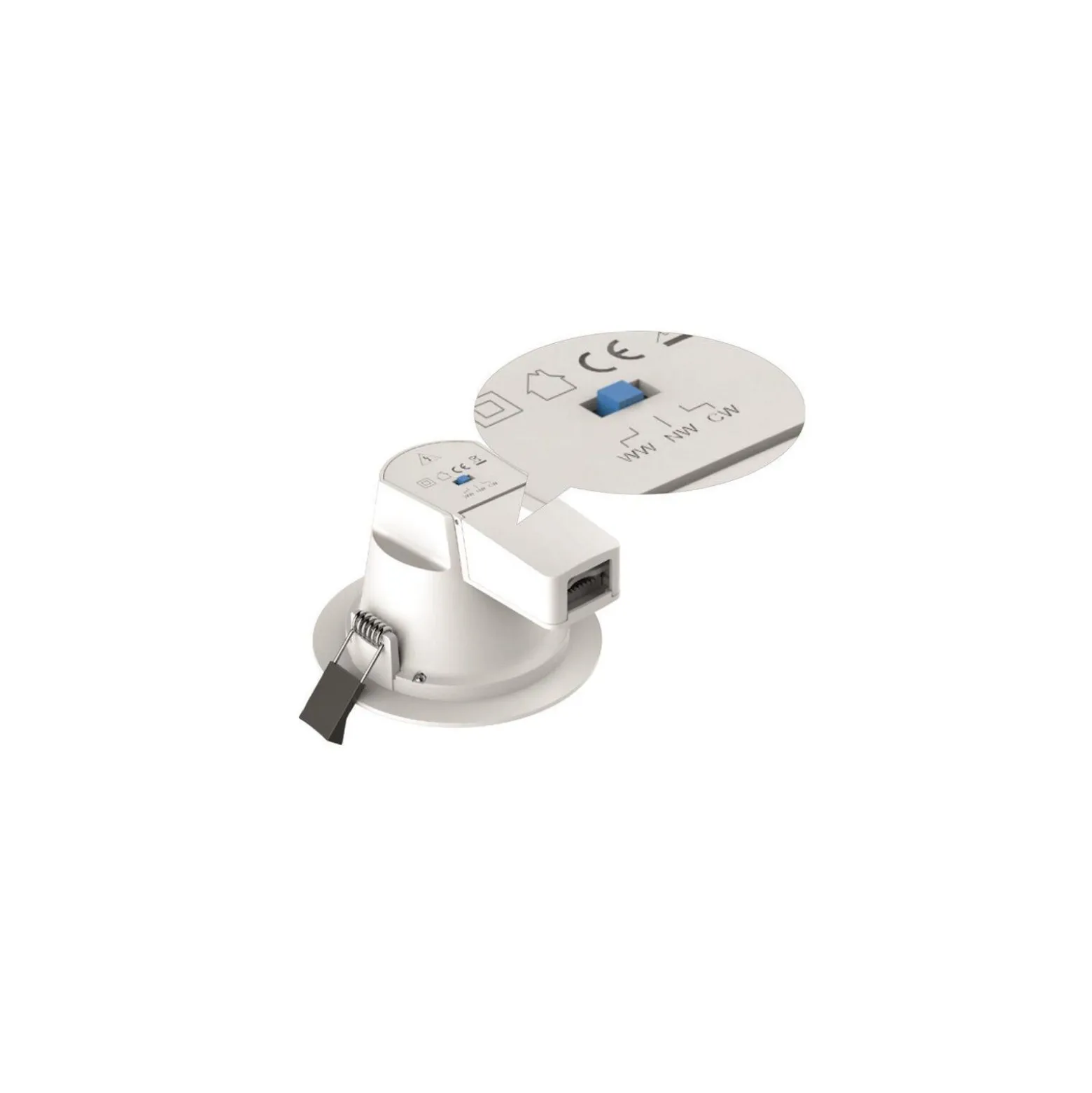 Dotlux LED Downlight Cirkel Vit 25W 90D - 830-857 CCT | 228mm - Utskärning 200mm - UGR <19
