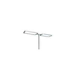 Dotlux LED Golvlampa Studio Butler Duo Dubbel Head Silver 160W 17600lm - 840 Kallvit | UGR <19 - 1-10V Dimbar - Rörelsesensor