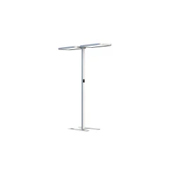 Dotlux LED Golvlampa Studio Butler Duo Dubbel Head Silver 160W 17600lm - 840 Kallvit | UGR <19 - 1-10V Dimbar - Rörelsesensor