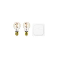 Dubbelpack Eglo LED E27 Päron Ambar Filament 7W 806lm - 822-865 Justerbar Vit | Ersättare 60W