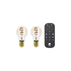 Dubbelpack Eglo LED E27 Päron Ambar Filament 7W 806lm - 822-865 Justerbar Vit | Ersättare 60W