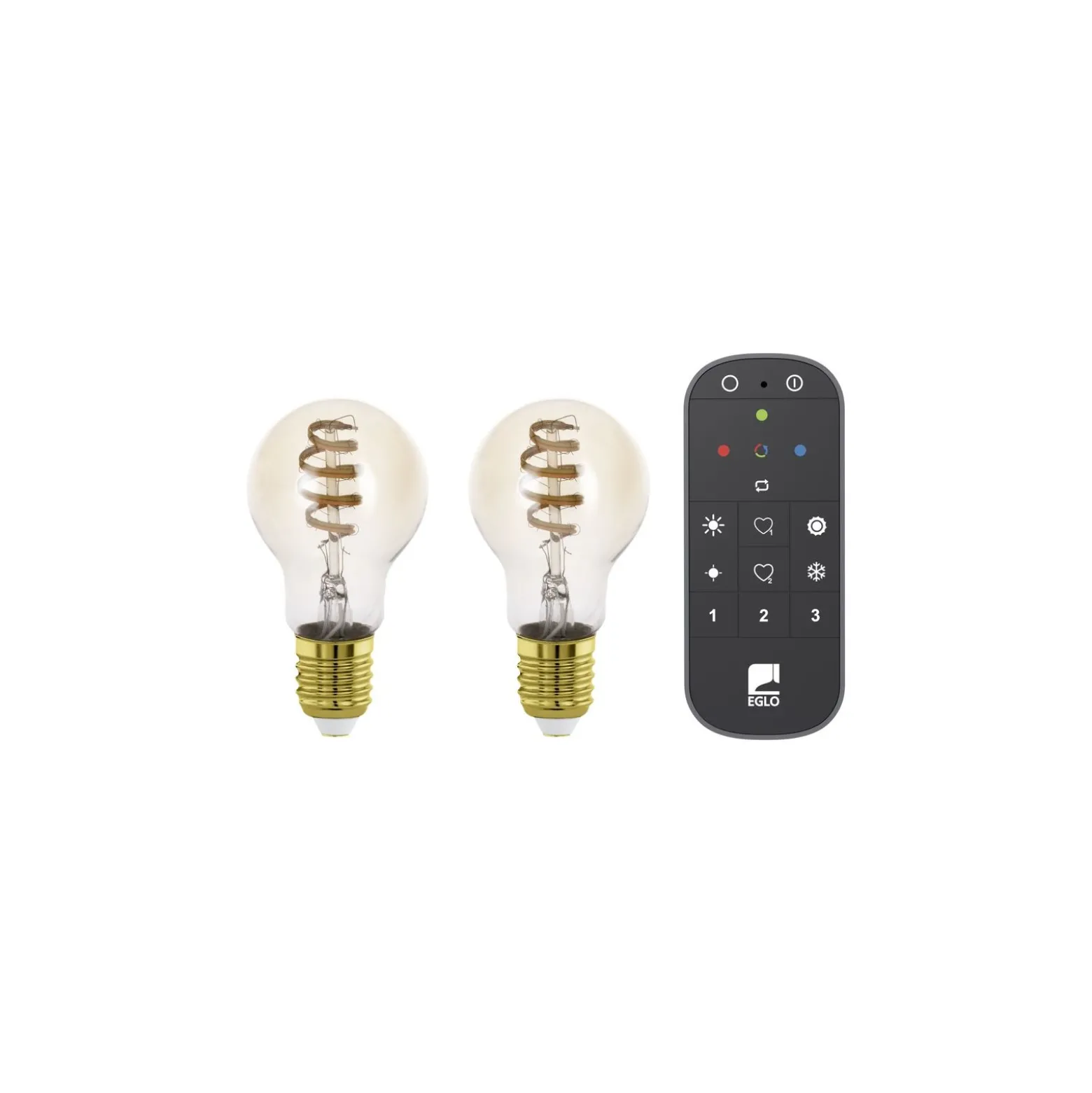 Dubbelpack Eglo LED E27 Päron Ambar Filament 7W 806lm - 822-865 Justerbar Vit | Ersättare 60W