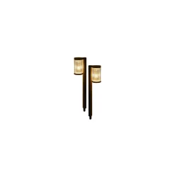 Dubbelpack 2x Interlight Spik Ljus Solar Trädgård Lykta Svart 1W 40lm - 830 Varm Vit | incl. Batteri