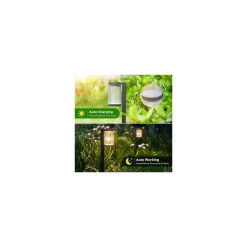 Dubbelpack 2x Interlight Spik Ljus Solar Trädgård Lykta Svart 1W 40lm - 830 Varm Vit | incl. Batteri