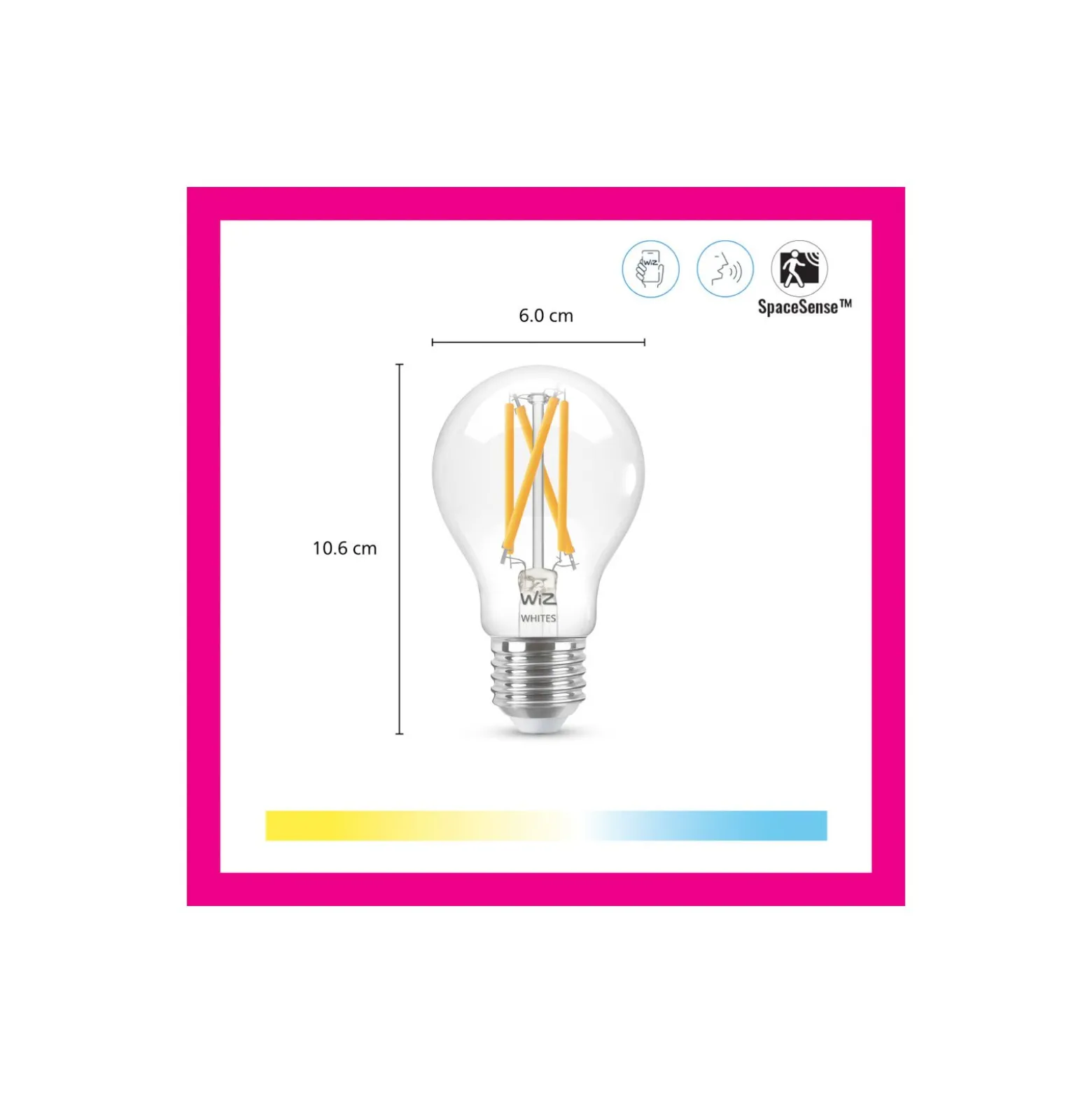 Dubbelpack 2x WiZ Smart LED E27 Päron Filament 7W 806lm | Bästa Färgåtergivning - Dimbar - Ersättare 60W