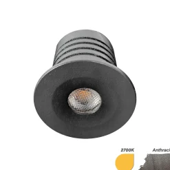 EcoDim Infälld Spot Mini Antracit 2.5W 155lm 30D - 827 Extra Varm Vit | 35mm - Utskärning 28mm - IP67 - Dimbar