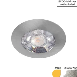 EcoDim Infälld Spot Nickel 3W 240lm 90D - 827 Extra Varm Vit | 62mm - Utskärning 55mm - IP54 - Dimbar