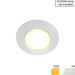 EcoDim Infälld Spot Vit 3W 240lm 90D - 827 Extra Varm Vit | 62mm - Utskärning 55mm - IP54 - Dimbar