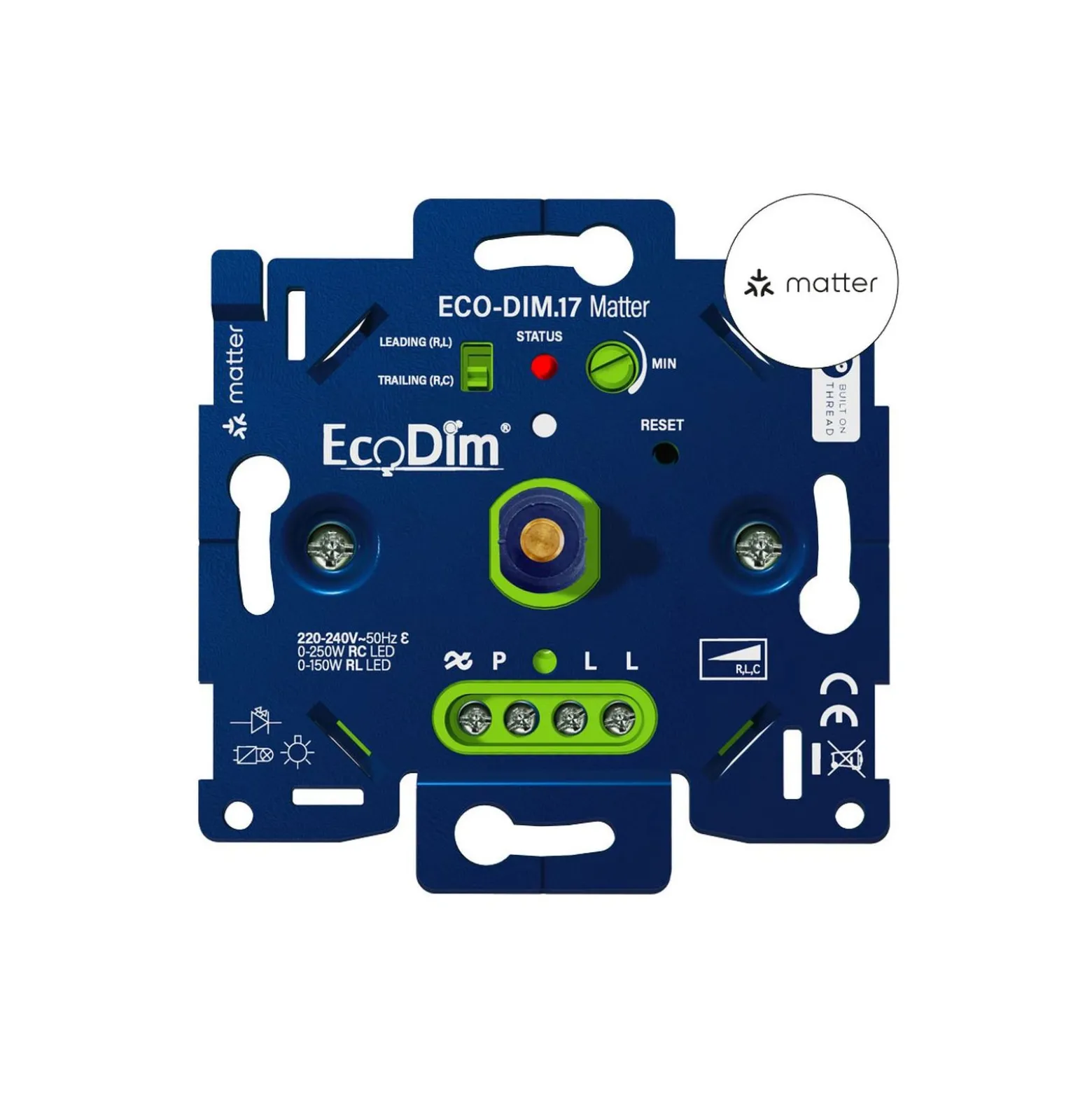 EcoDim.17 LED Dimmer Matter Tryck/Vrid 0-250W (RLC)