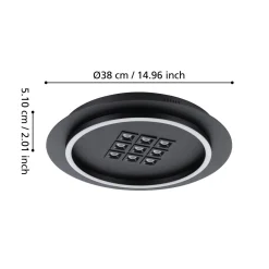 Eglo Taklampa Balazote Stål Svart 205W 3425lm - 827-865 Justerbar Vit | 380mm - Dimbar