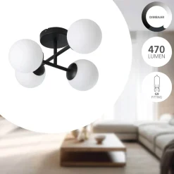 Eglo Taklampa Castrovido Stål Svart 42W 1880lm - 827 Extra Varm Vit | IP44