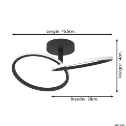 Eglo Taklampa Congiunti Stål Svart 12W 1500lm - 827-865 Justerbar Vit