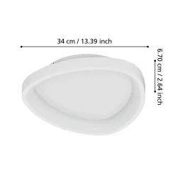 Eglo Taklampa Loretello Plast Stål Vit 12W 1440lm - 827-865 Justerbar Vit | 350mm - Dimbar