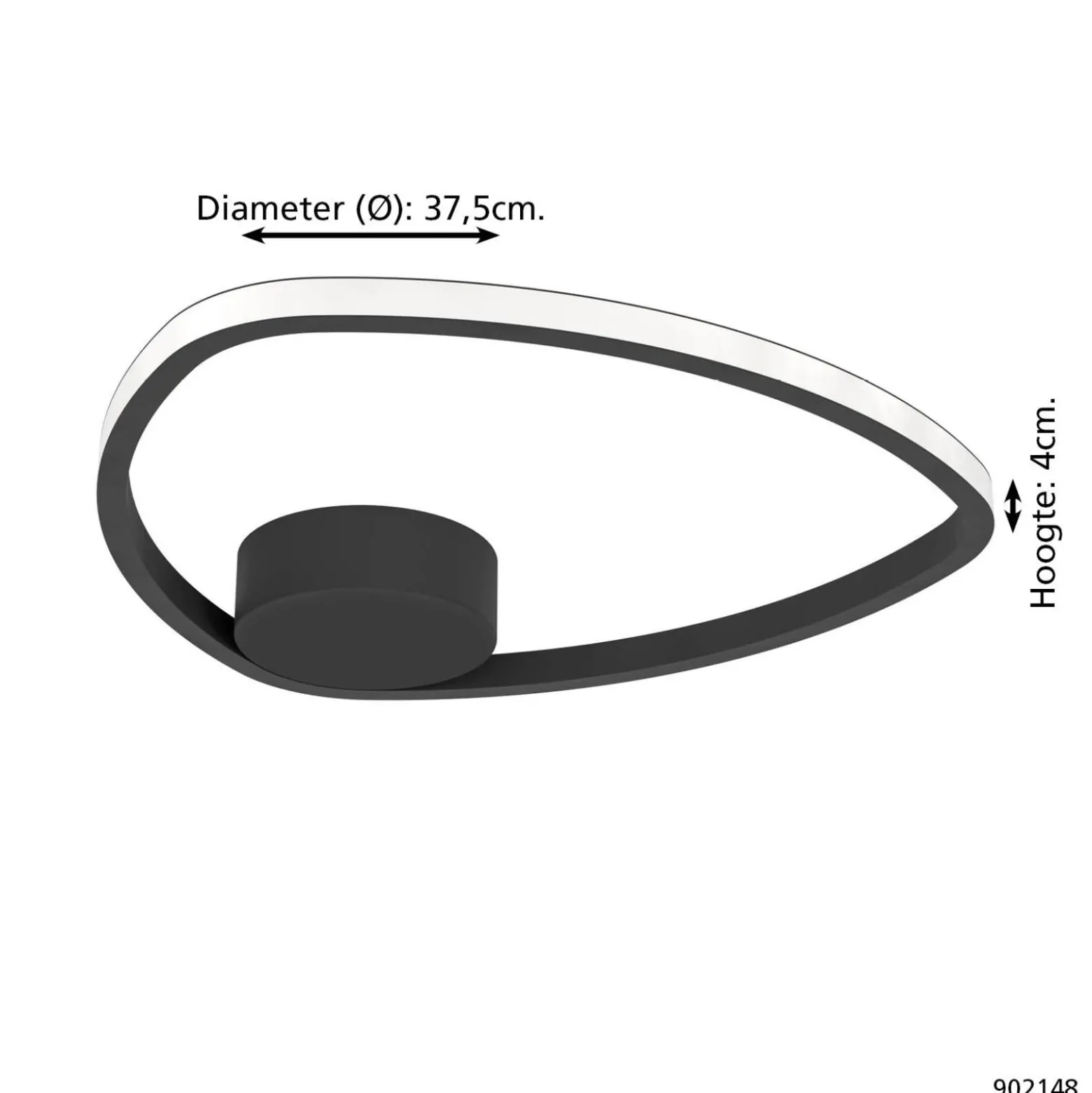 Eglo Taklampa Moschella Stål Aluminium Svart 97W 1500lm - 827-865 Justerbar Vit | 375mm