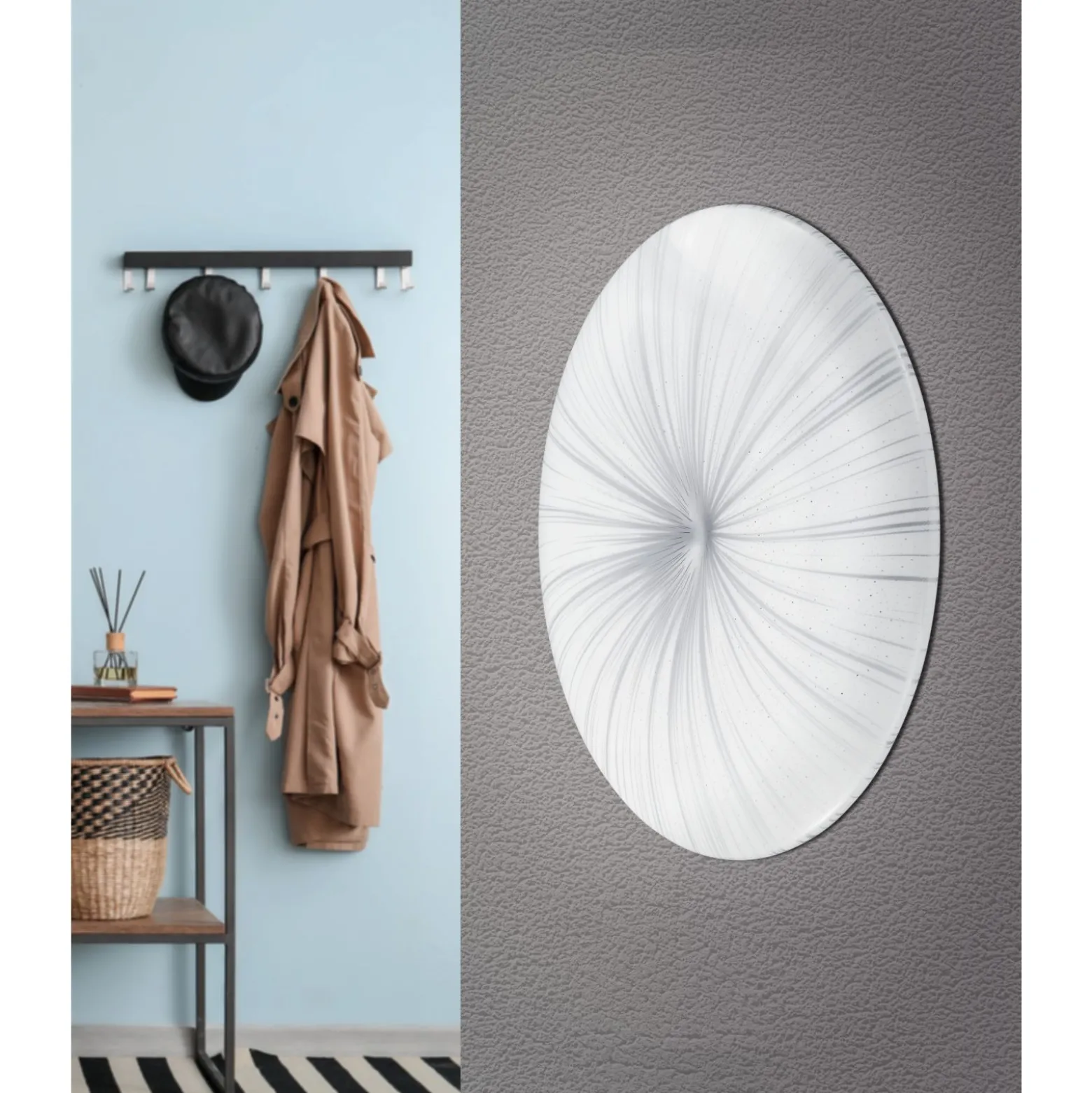 Eglo Taklampa Nieves Stål Vit 10W 1100lm - 830 Varm Vit | 310mm