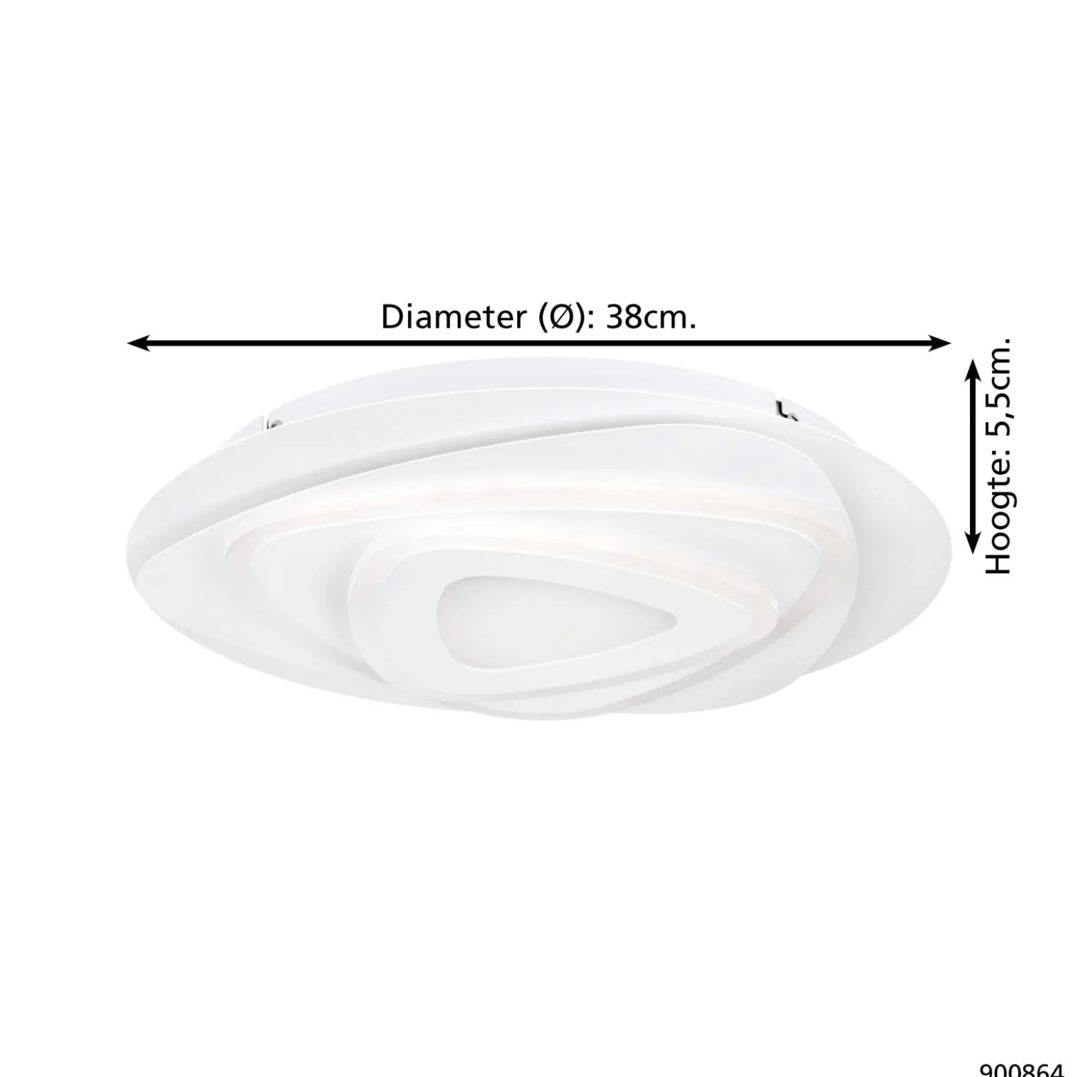 Eglo Taklampa Palagiano Stål Vit 21W 3100lm - 840 Kallvit | 380mm