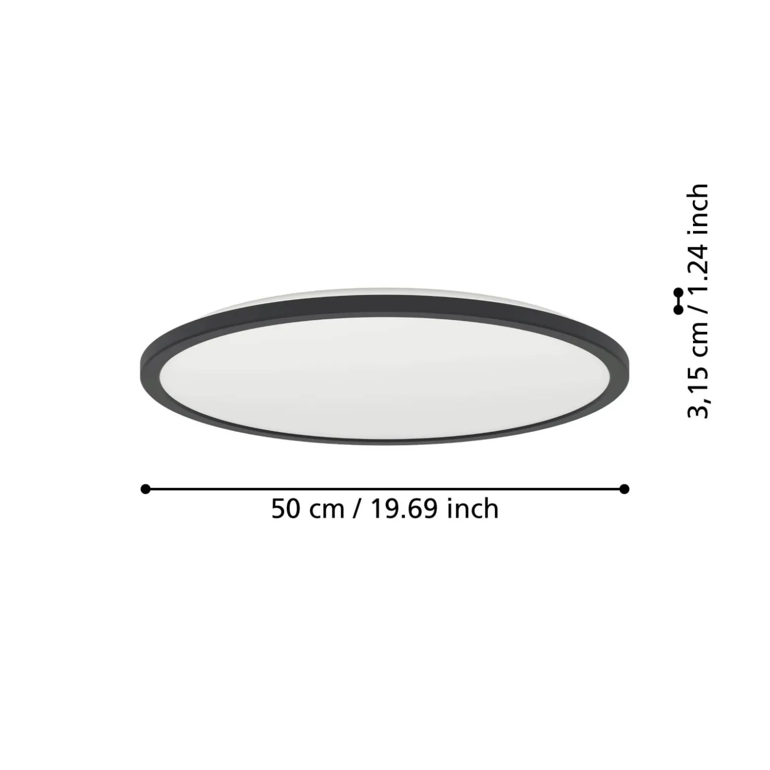 Eglo Taklampa Rovito-r Plast Svart 168W 2900lm - 827-865 Justerbar Vit | 500mm - IP44 - Dimbar
