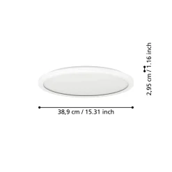 Eglo Taklampa Rovito-r Plast Vit 185W 2300lm - 827-865 Justerbar Vit | 389mm - IP44 - Dimbar