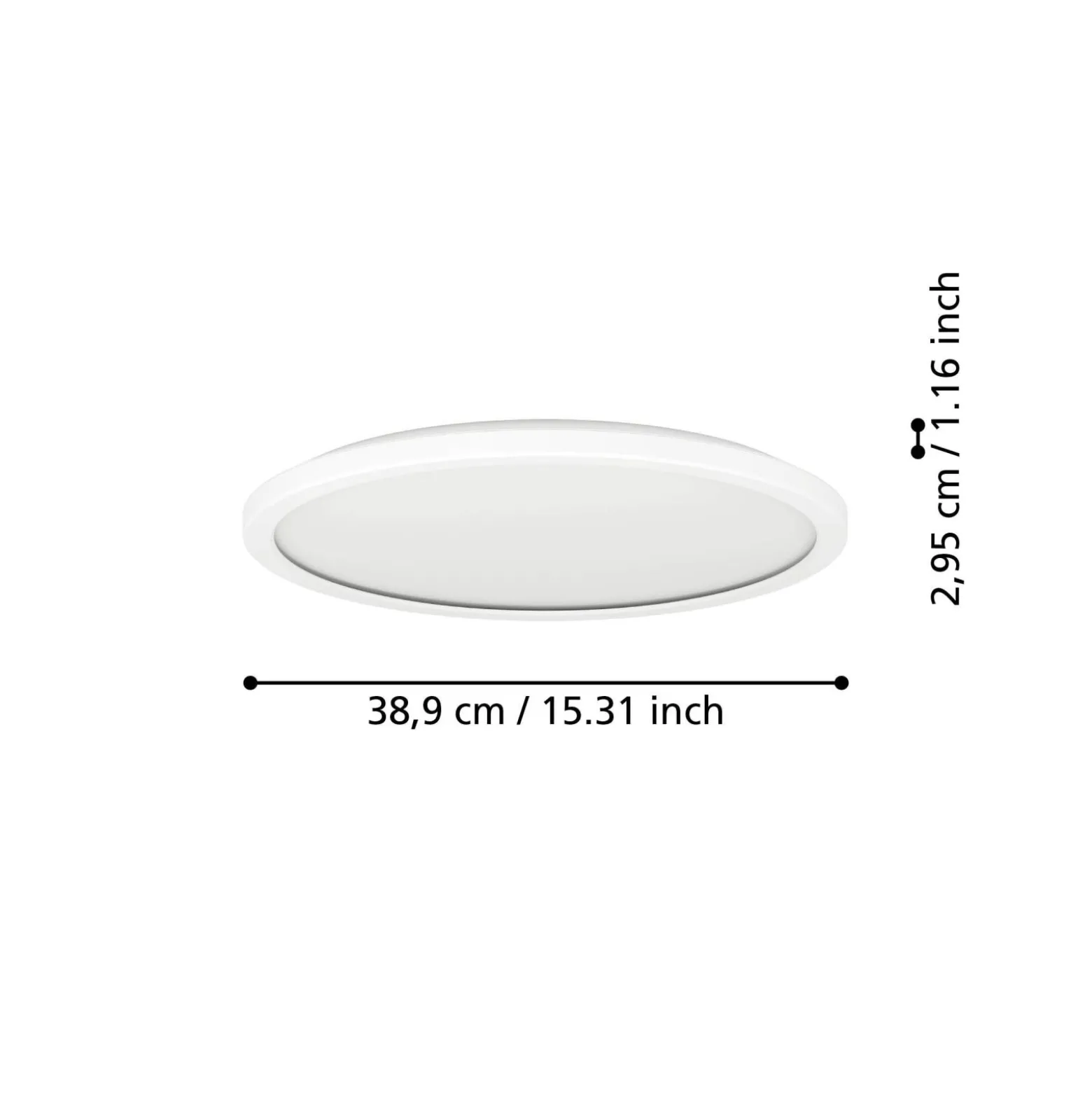 Eglo Taklampa Rovito-r Plast Vit 185W 2300lm - 827-865 Justerbar Vit | 389mm - IP44 - Dimbar