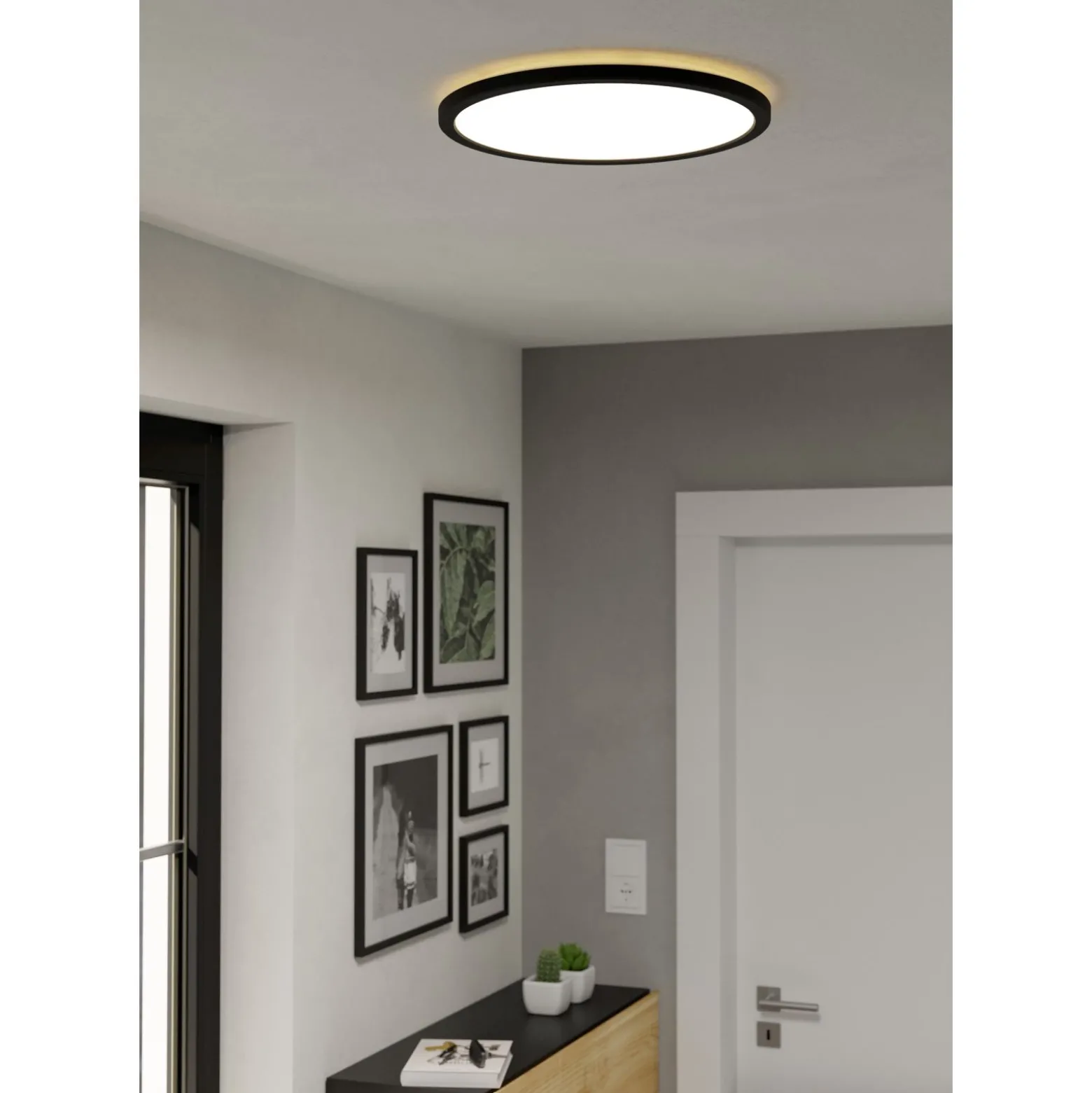 Eglo Taklampa Rovito-r Plast Svart 185W 2300lm - 827-865 Justerbar Vit | 389mm - IP44 - Dimbar