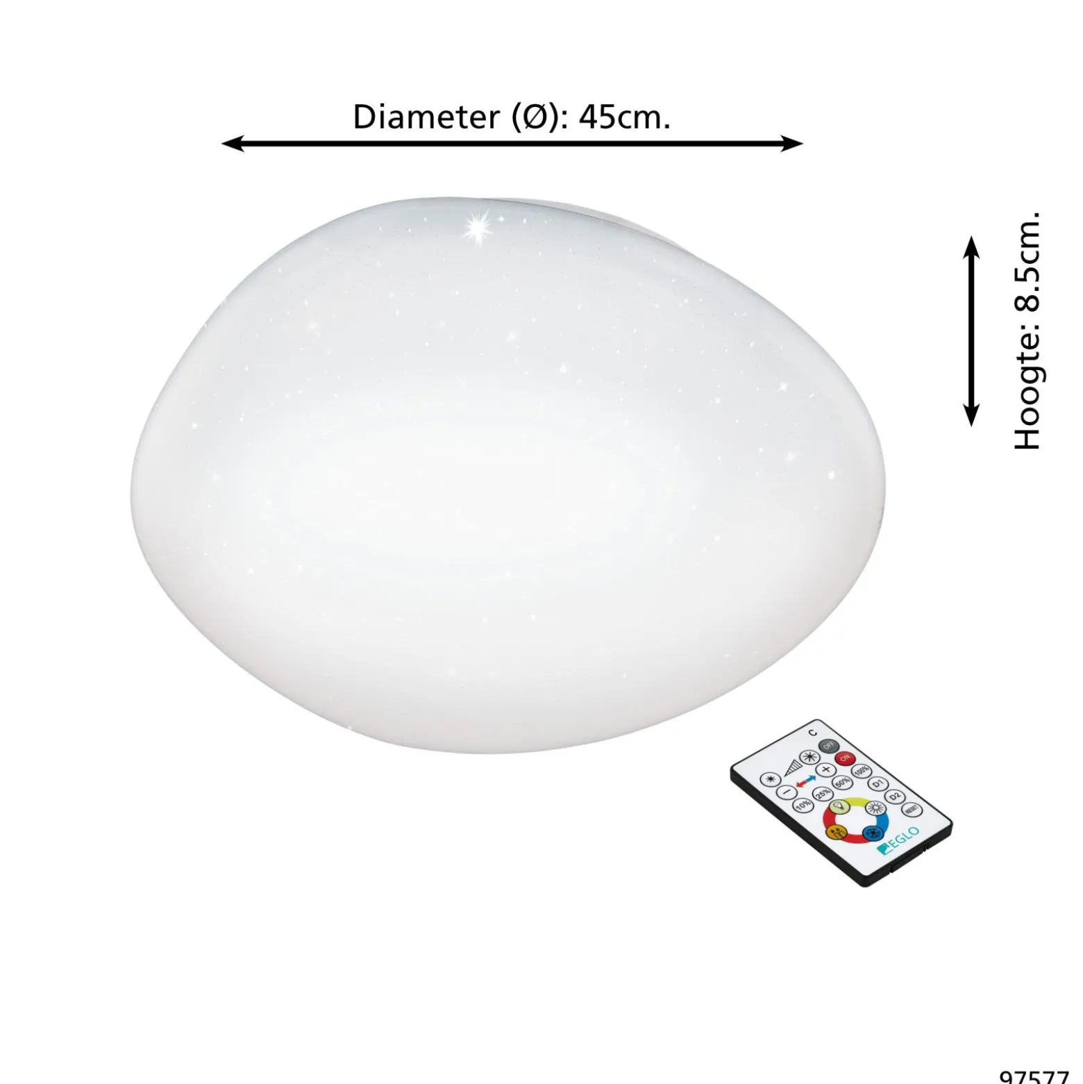 Eglo Taklampa Sileras Stål Vit 205W 2800lm - 827-865 Justerbar Vit | 450mm - Dimbar