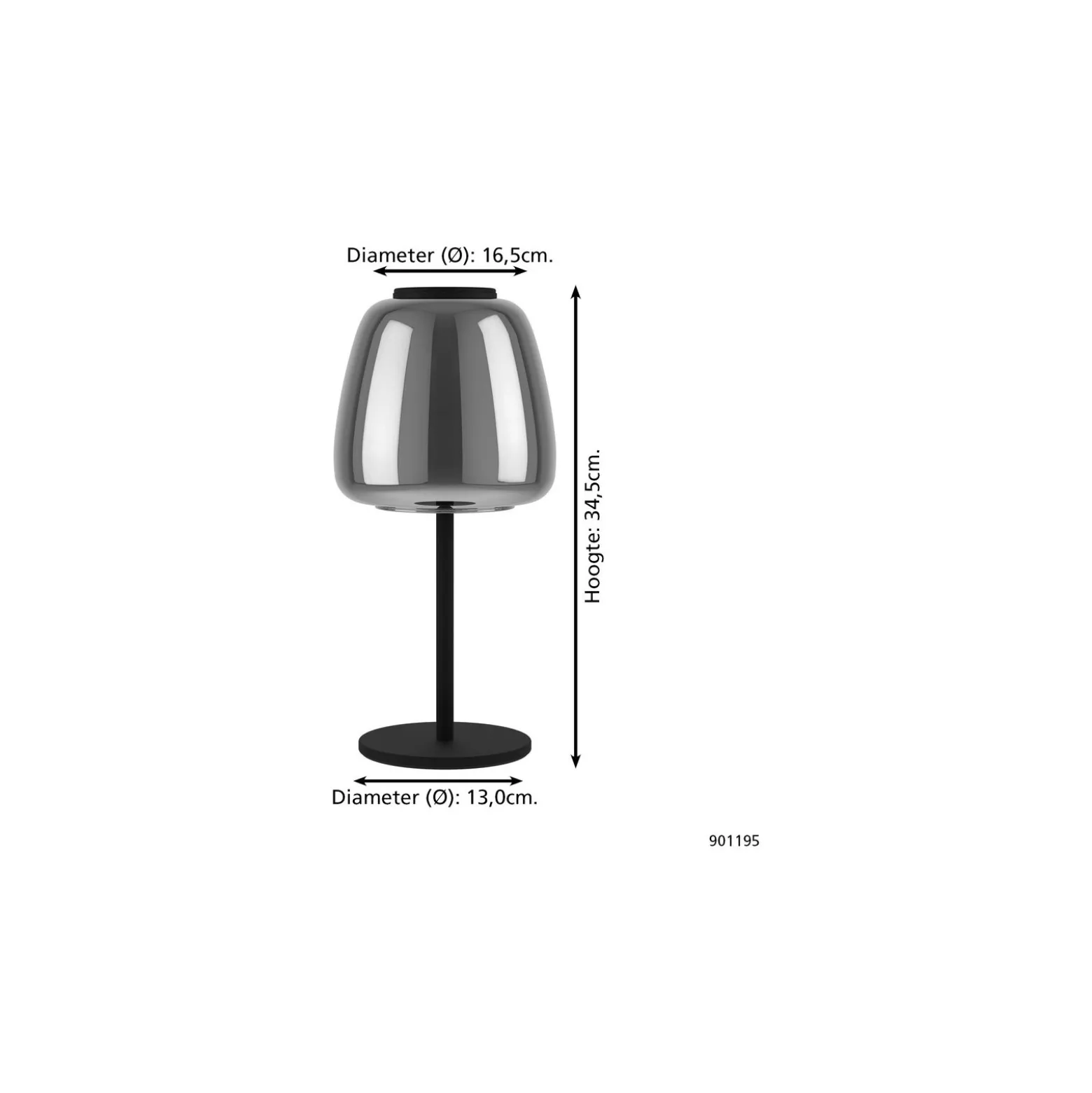 Eglo Bordslampa Alfero-Z Stål Svart 7.7W 1000lm - 827-865 Justerbar Vit + RGB | IP20 - Zigbee Dimbar