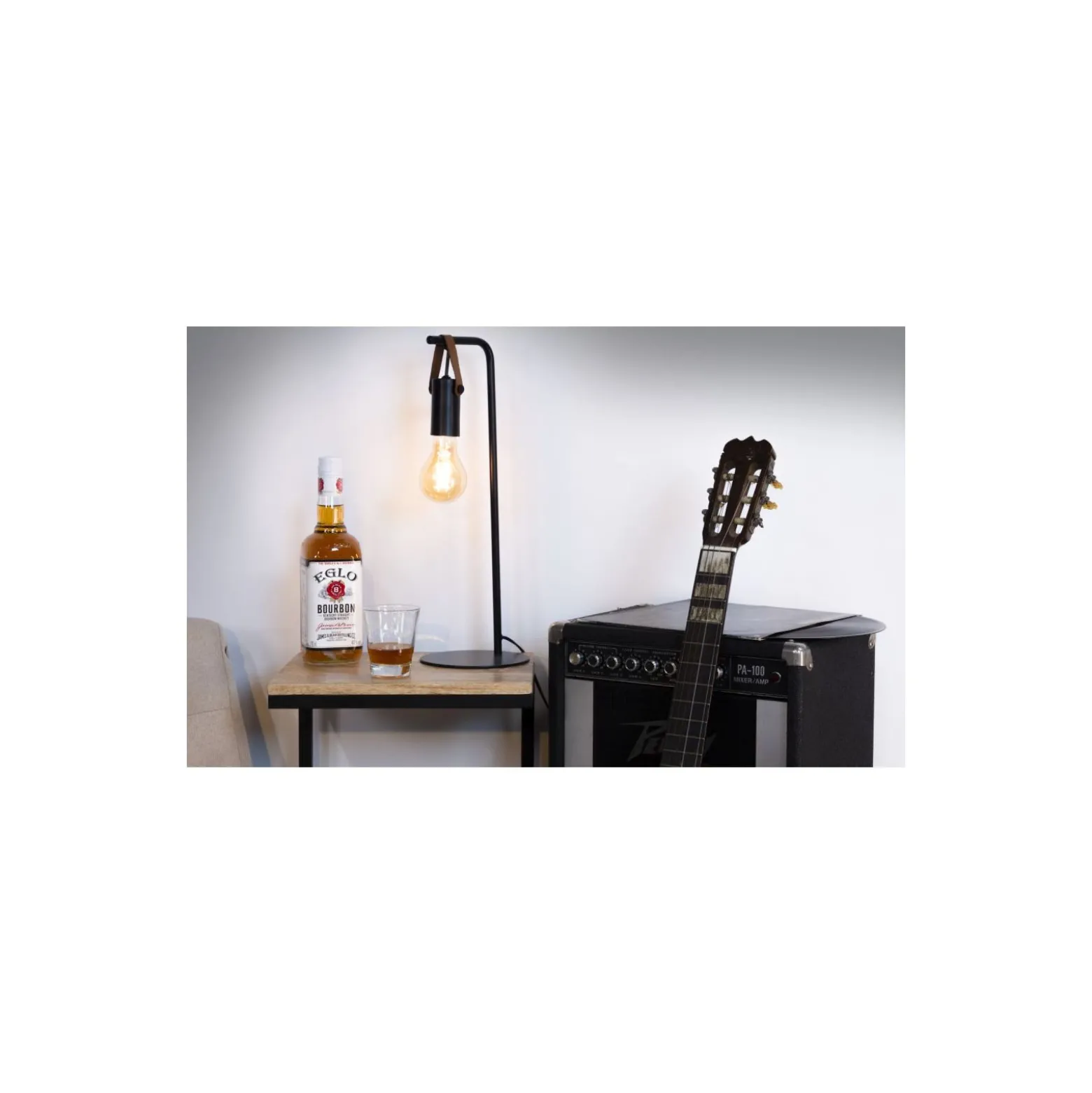 Eglo Bordslampa Apricale Svart, Brun | Passande för 1x E27