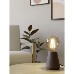 Eglo Bordslampa Asby Trä Brun | Passande För 1x E27