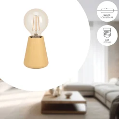 Eglo Bordslampa Asby Trä Brun | Passande För 1x E27
