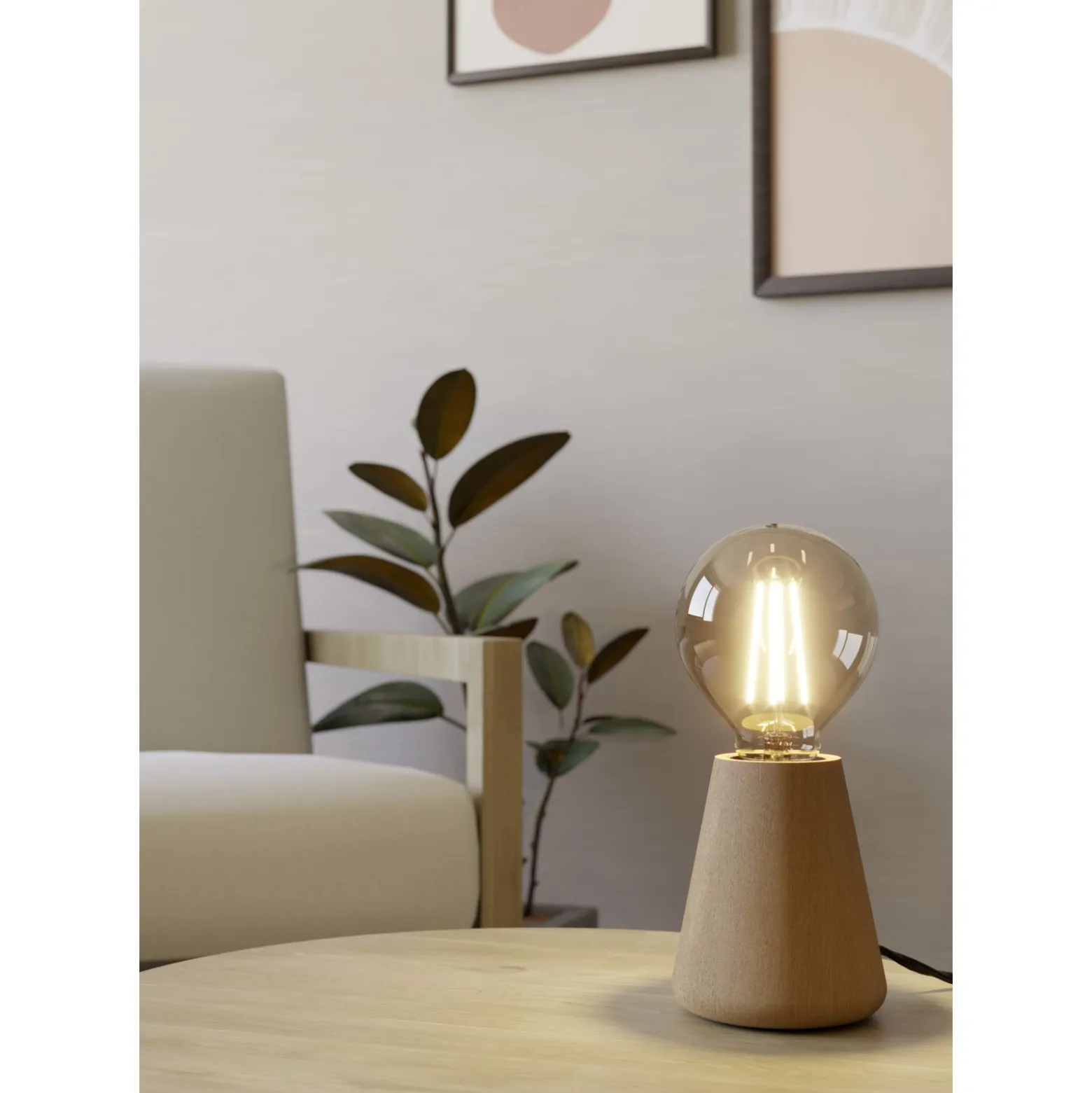 Eglo Bordslampa Asby Trä Brun | Passande För 1x E27