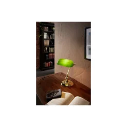 Eglo Bordslampa Banker Stål Guld Grön | IP20 - Passande för 1x E27