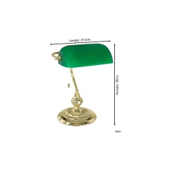 Eglo Bordslampa Banker Stål Guld Grön | IP20 - Passande för 1x E27