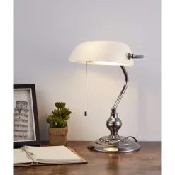 Eglo Bordslampa Banker Stål Vit | Passande För 1x E27