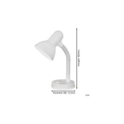 Eglo Bordslampa Basic Stål Vit | IP20 - Passande för 1x E27