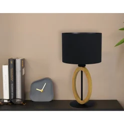 Eglo Bordslampa Basildon 1 Stål Svart Trä | Passande För 1x E27