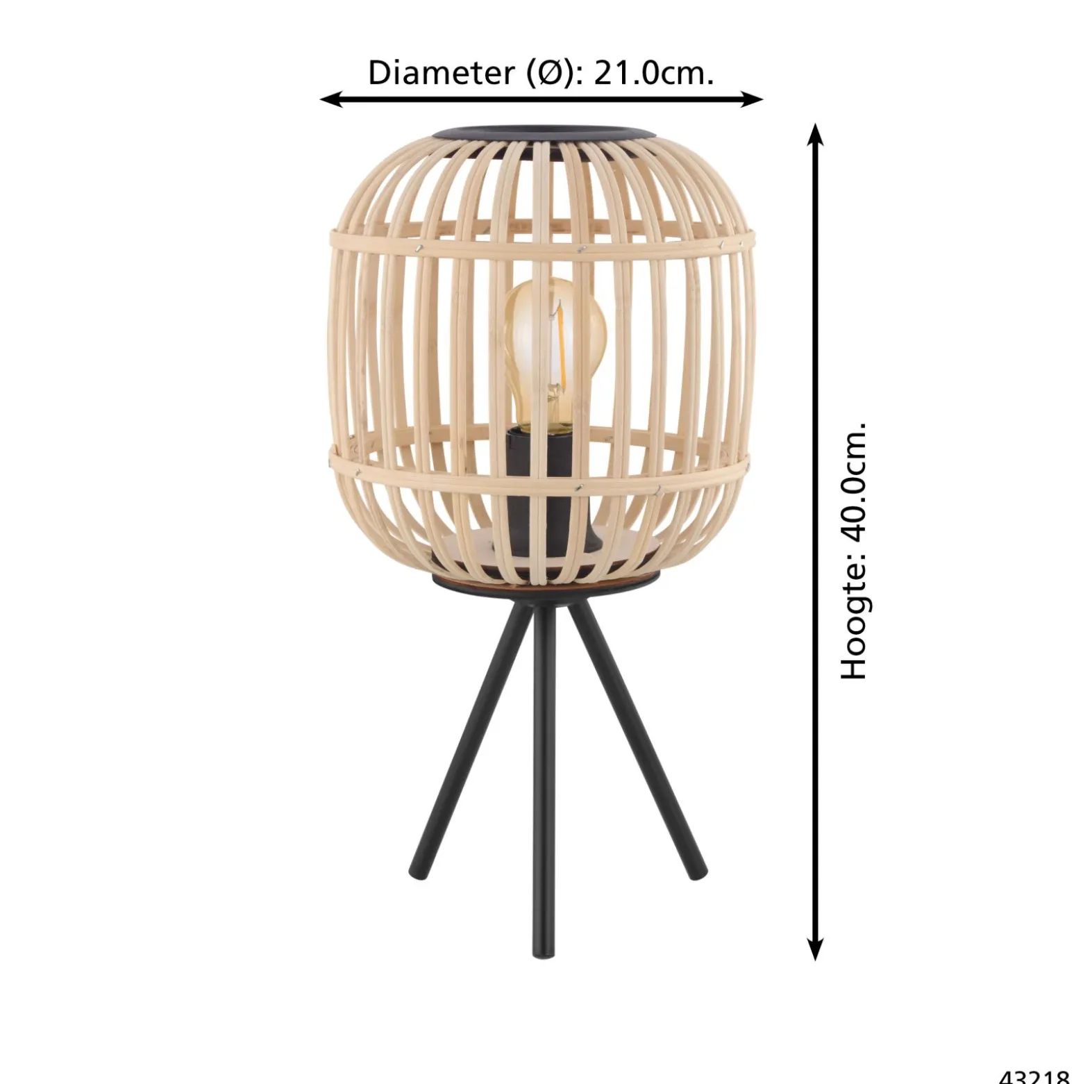 Eglo Bordslampa Bordesley Stål Svart Trä | Passande För 1x E27