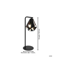 Eglo Bordslampa Carlton 4 Stål Svart Koppar | IP20 - Passande för 1x E27