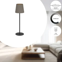 Eglo Bordslampa Fioran Stål Svart | Passande För 1x E14