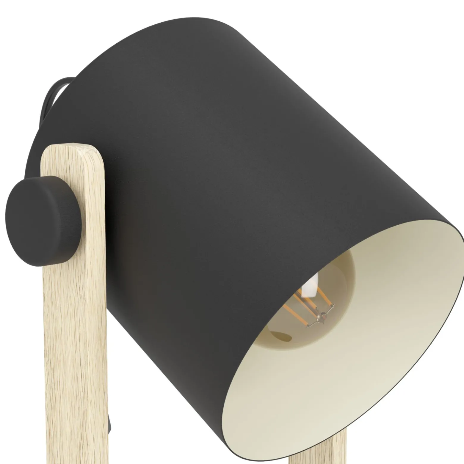 Eglo Bordslampa Hornwood Stål Svart Trä | Passande För 1x E27