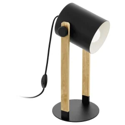 Eglo Bordslampa Hornwood Stål Svart Trä | Passande För 1x E27