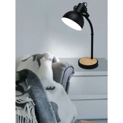 Eglo Bordslampa Lubenham Stål Svart Trä | Passande För 1x E27