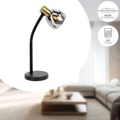 Eglo Bordslampa Macere Stål Svart | Passande För 1x E14