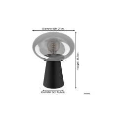 Eglo Bordslampa Madonnina Stål Svart | IP20 - Passande för 1x E27